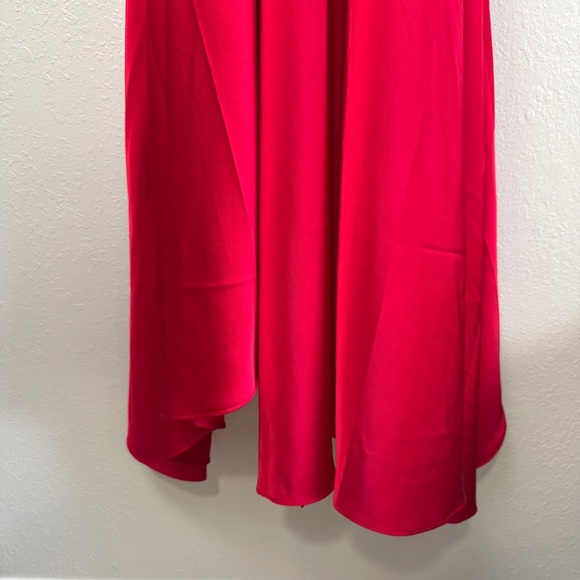 Halogen red v-neck empire waist gown maxi dress satin S - Picture 6 of 13